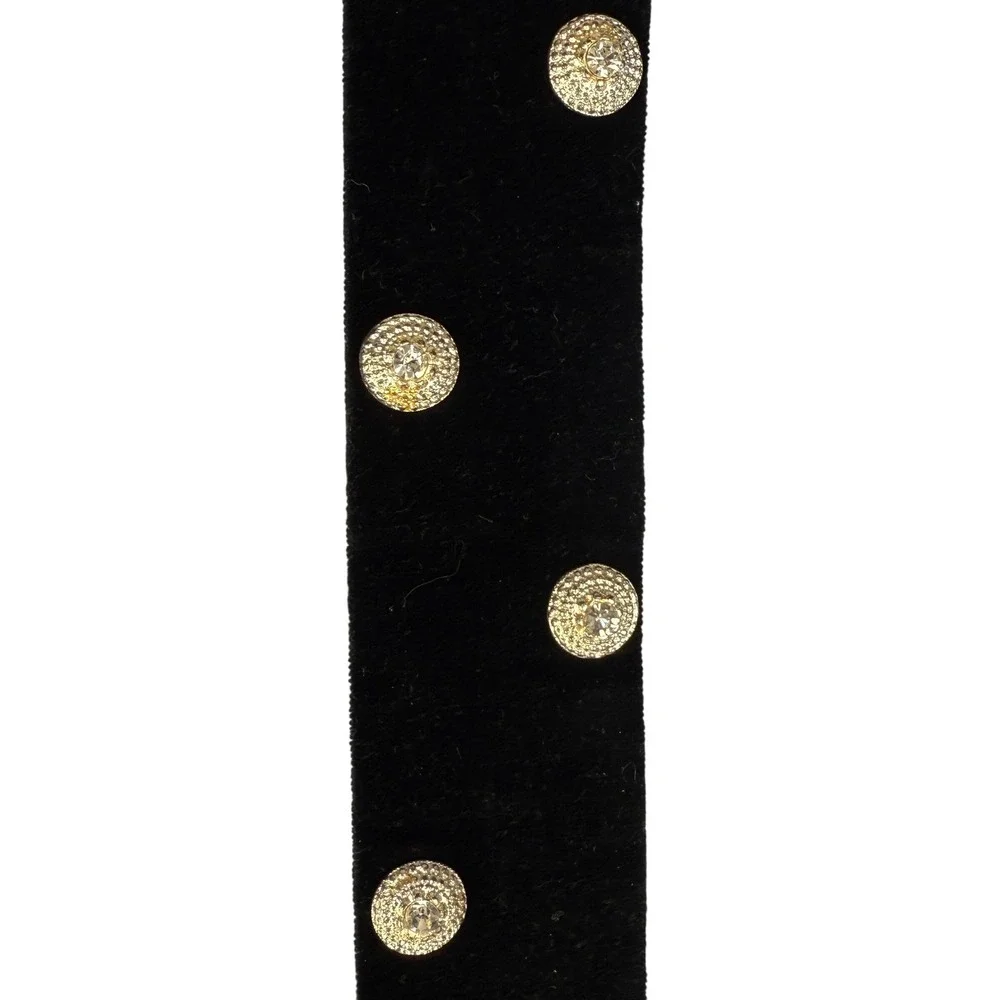 Vintage The Limited Rhinestone‎ Belt Velvet Womens Size Large Hollywood Glam